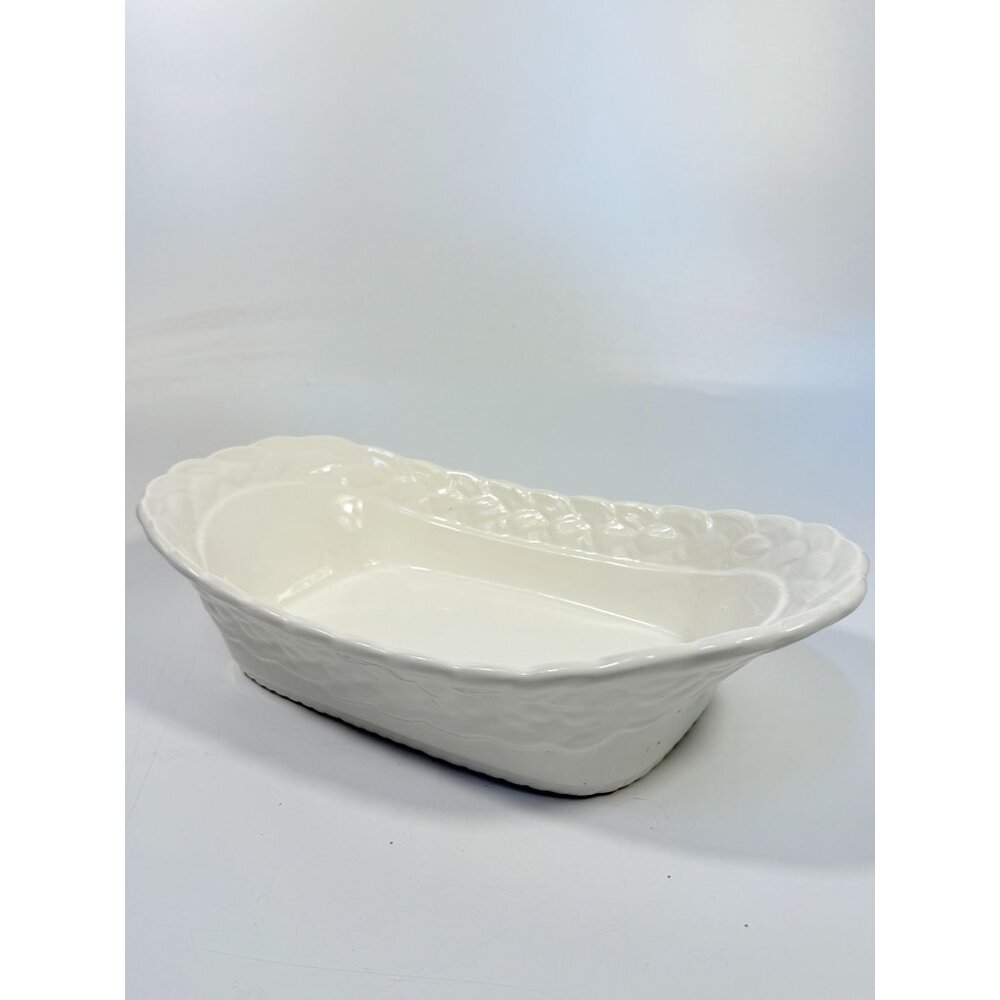 Ironstone White Serving Dish Bowl Oblong Braided Band Vintage Japaan Ceramic - Picture 11 of 16